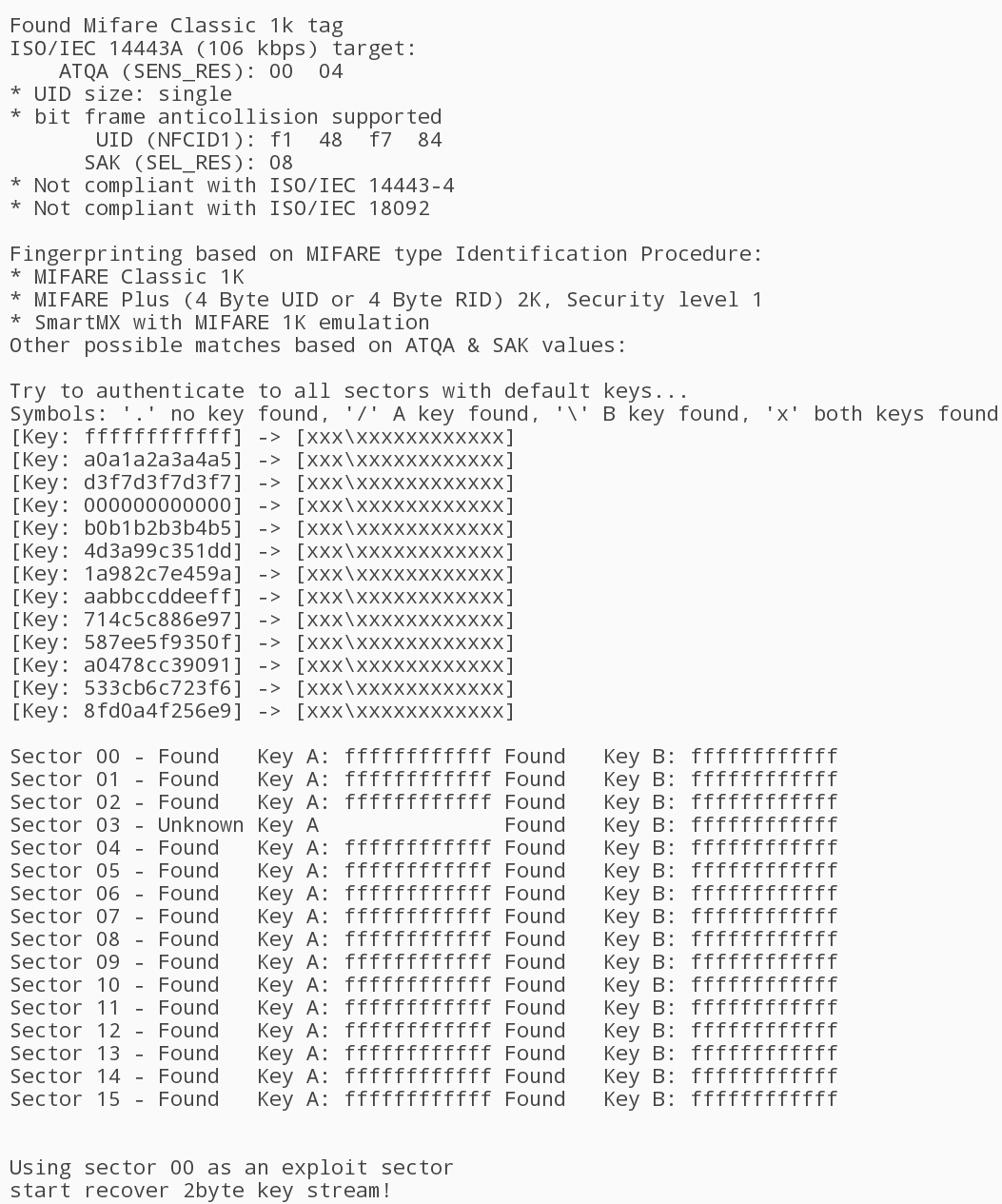 nfc write sector 0 command